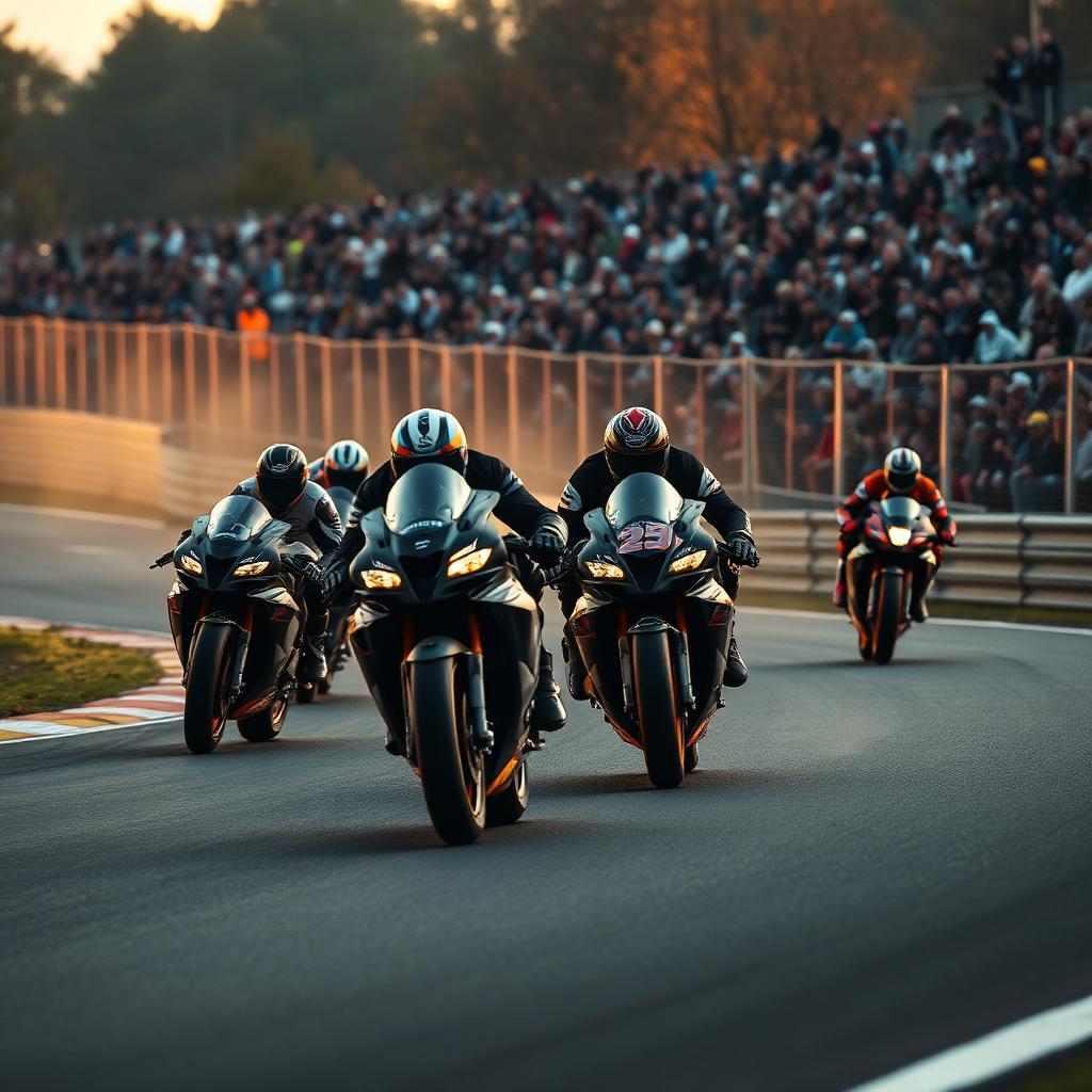 British Superbikes battling into Paddock Hill Bend at Brands Hatch